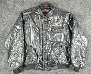 Vintage Upstream Racing Division Bomber Jacket Mens XL Black Gold GRACO Robotics